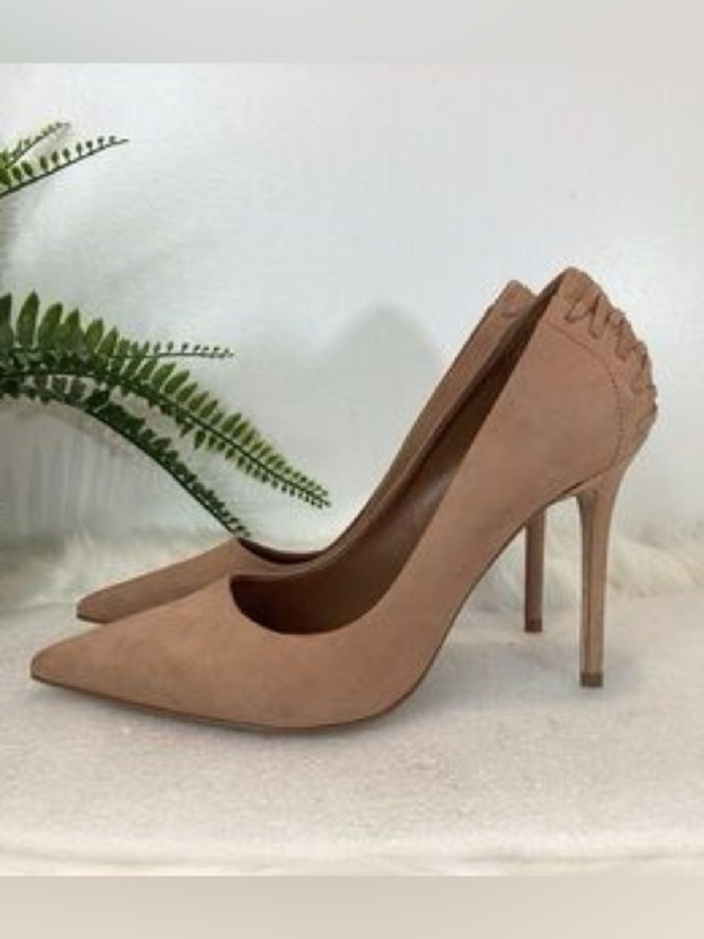 Steve Madden Nude Suede Pointed-Toe Stiletto Pumps